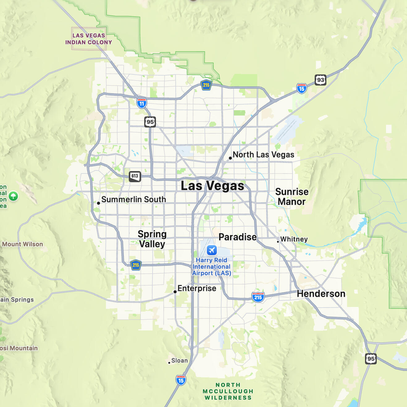 Service area map for Accent Walls Las Vegas